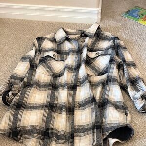 Kori Black and Cream Plaid Shirt